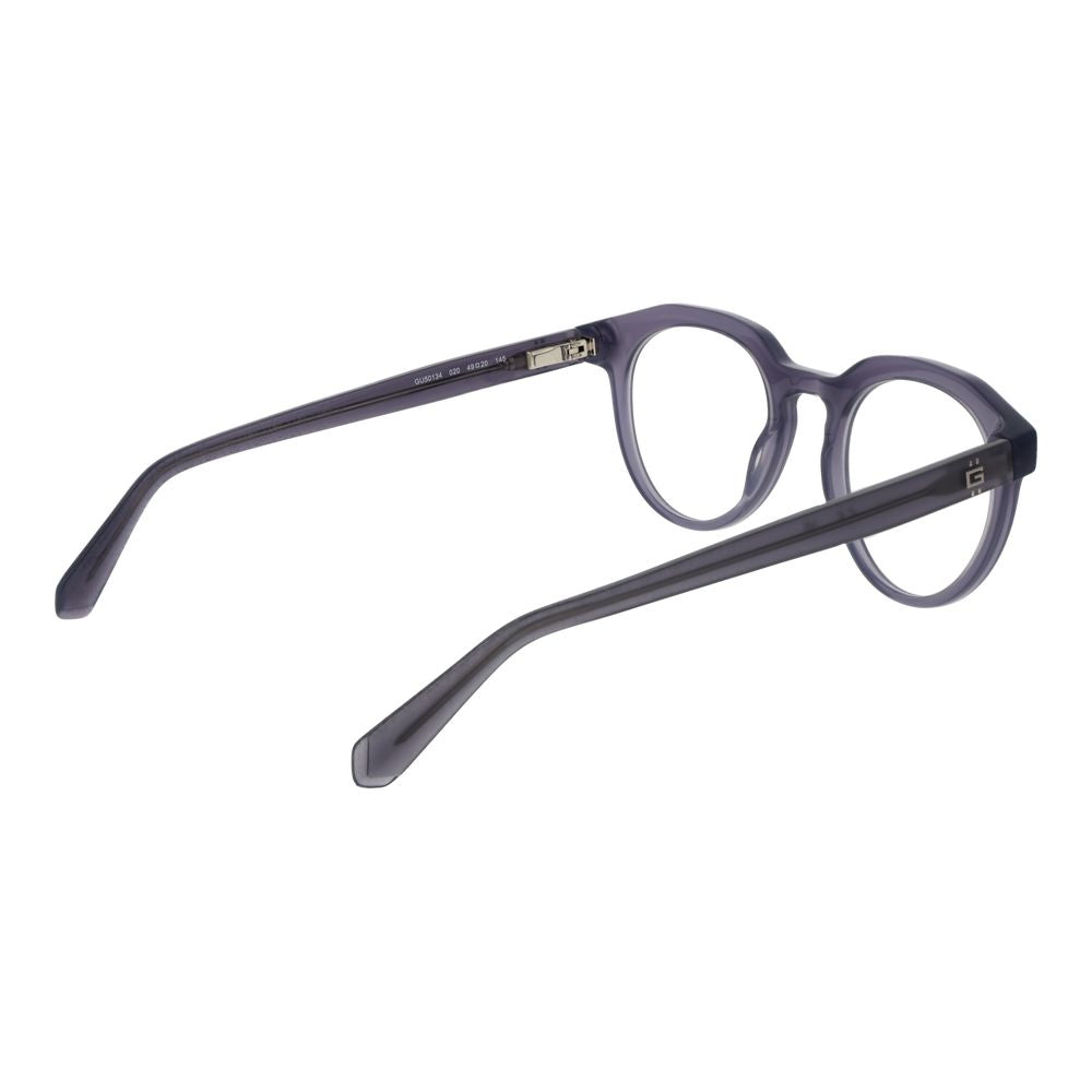 Guess Gray Men Glasses Frame, grey acetate, full-rim, round style, demo lenses, 49-20-145 size, no extra lenses, branded case included