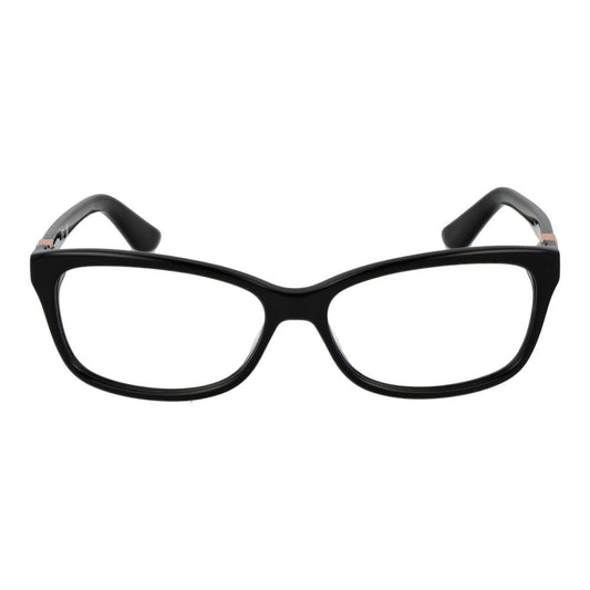Guess Black Women Glasses Frame, full-rim rectangle acetate eyewear with demo lenses, size 53-14-140, comes with branded case.