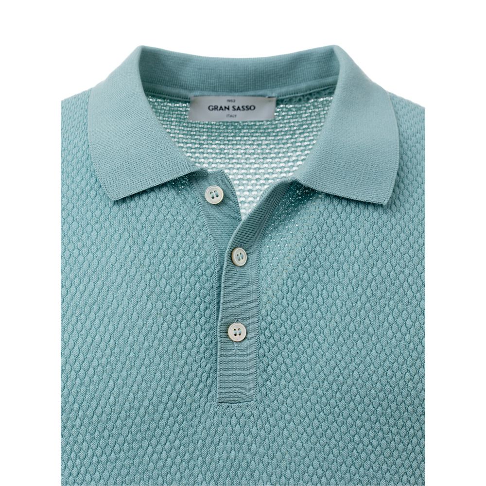 Gran Sasso Blue Cotton Polo Shirt