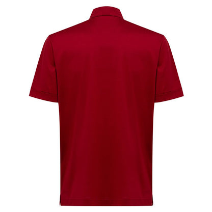 Canali Red Cotton Shortsleeve Shirt