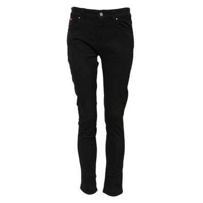 Dolce & Gabbana Black Cotton Skinny Mid Waist Denim Jeans