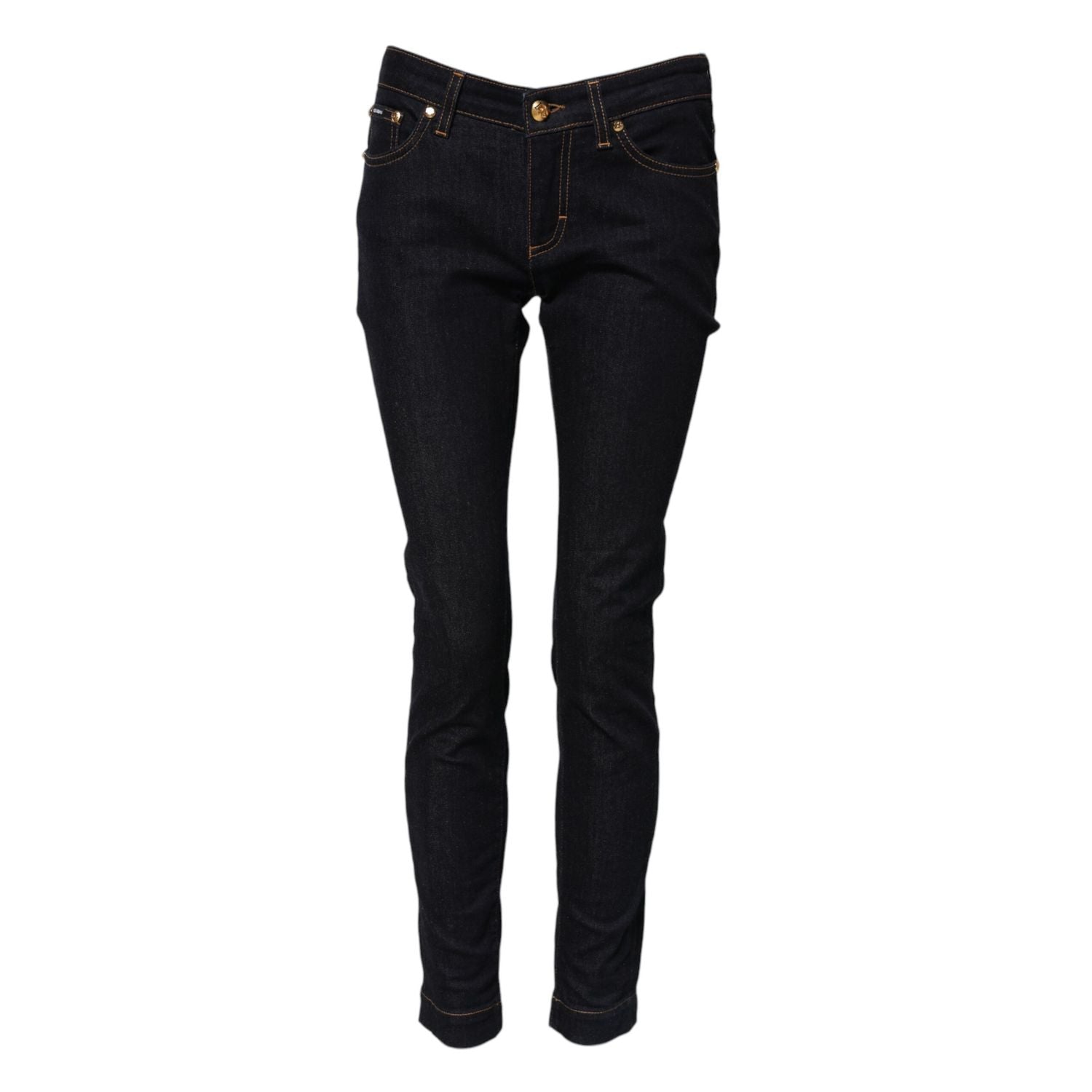 Dolce & Gabbana Blue Cotton PRETTY LowWaist Skinny Denim Jeans