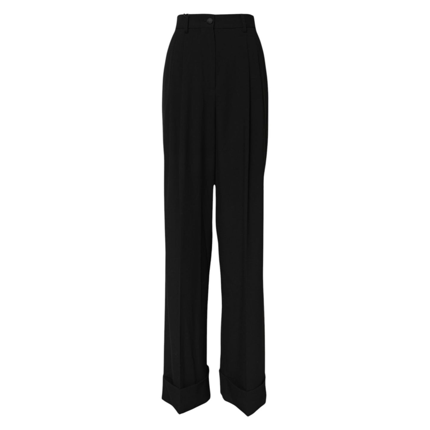 Dolce & Gabbana Black Wool High Waist Formal Pants