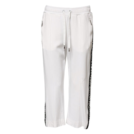 Dolce & Gabbana White Viscose Jogger Sweatpants Pants