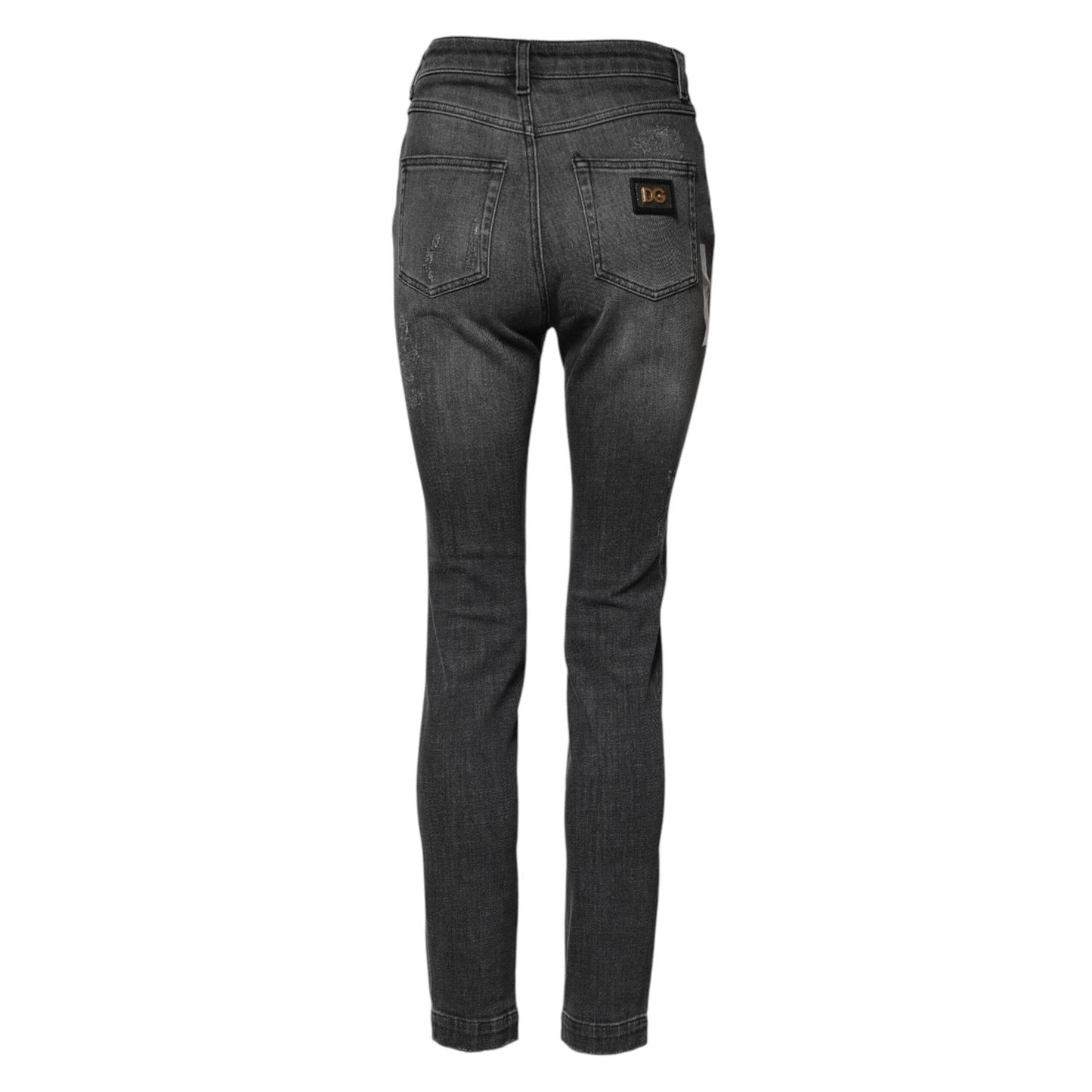 Dolce & Gabbana Dark Gray AUDREY Cotton Skinny Denim Jeans PAN76488-38