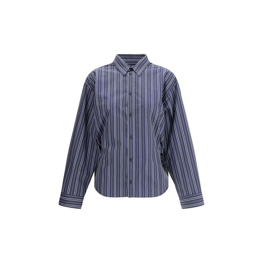Balenciaga Blue Cotton Pattern Shirt