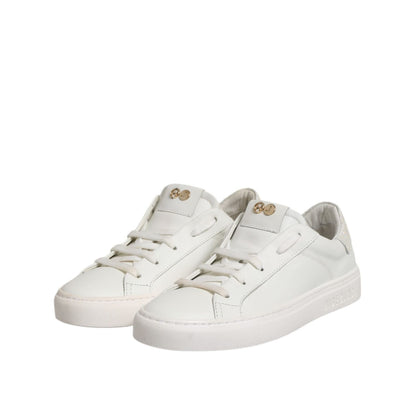 HIDE & JACK White Leather Low Top Lace Up Sneakers Shoes