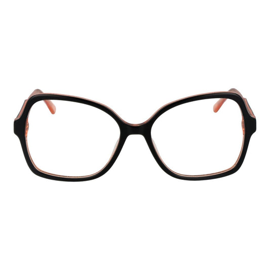 Guess Black Women Glasses Frame in acetate, full-rim butterfly style with demo lenses, size 55-16-140, includes branded case.