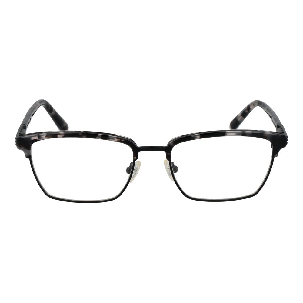 Guess Black Men Glasses Frame, metal full-rim browline style, demo lenses, black color, spring hinge, includes branded case