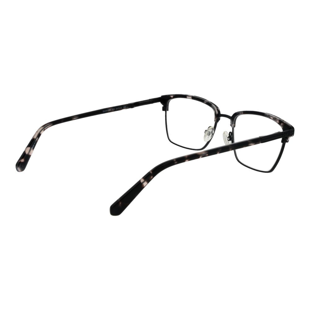 Guess Black Men Glasses Frame - Metal Browline Full-Rim Black Eyeglasses with Demo Lenses, Spring Hinge, Size 54-18-140