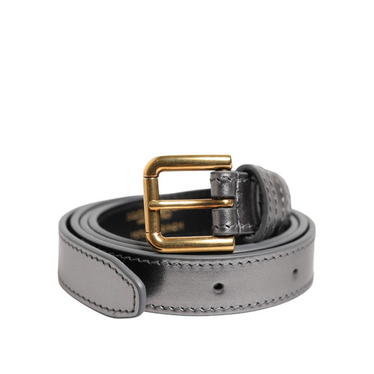 Dolce & Gabbana Silver Logo Engraved Metal Waist Buckle Belt WMB540-75