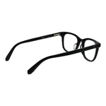 Guess Black Men Glasses Frame, full-rim acetate, rectangle style with demo lenses, side view showing spring hinges and black finish.