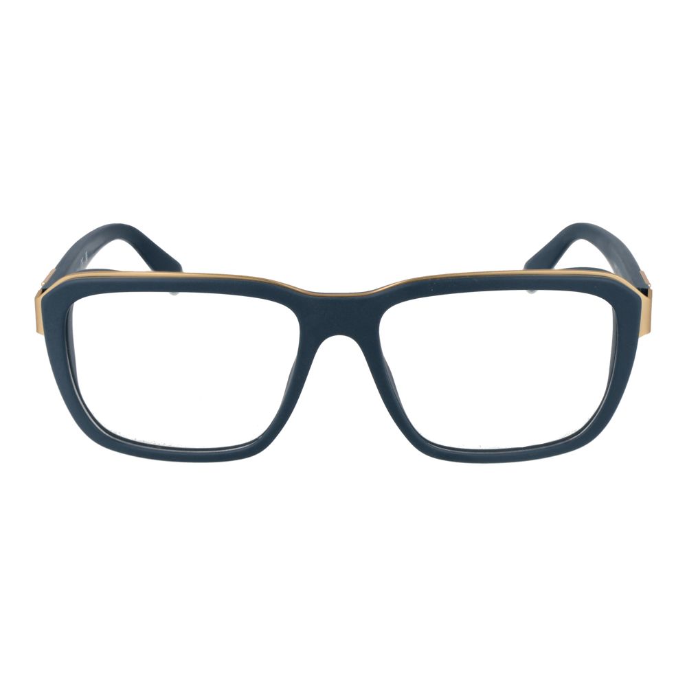 Guess Blue Men Glasses Frame, full-rim acetate, rectangle style, size 55-16-145, with demo lenses. Includes branded case.