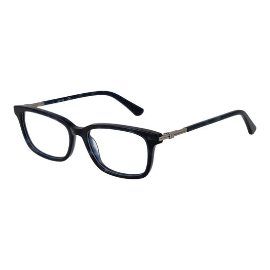 Guess Black Women Glasses Frame, full-rim rectangle with black plastic frame, demo lenses, size 50-15-140, includes branded case.