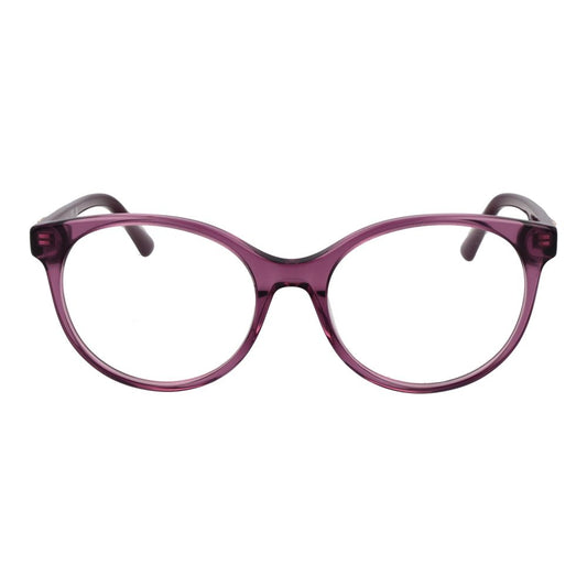 Guess Purple Women Glasses Frame, full-rim round acetate with demo lenses, 55-18-140 size.