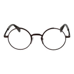 Yohji Yamamoto Bronze Men Glasses Frame in metal, round style, full-rim, size 47-22-145. Demo lenses, branded soft case included.