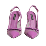 Dolce & Gabbana Purple Leather Mesh High Heels Slingback Shoes LA12764-36