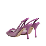 Dolce & Gabbana Purple Leather Mesh High Heels Slingback Shoes LA12764-36