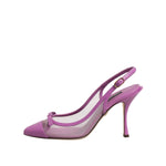Dolce & Gabbana Purple Leather Mesh High Heels Slingback Shoes LA12764-36