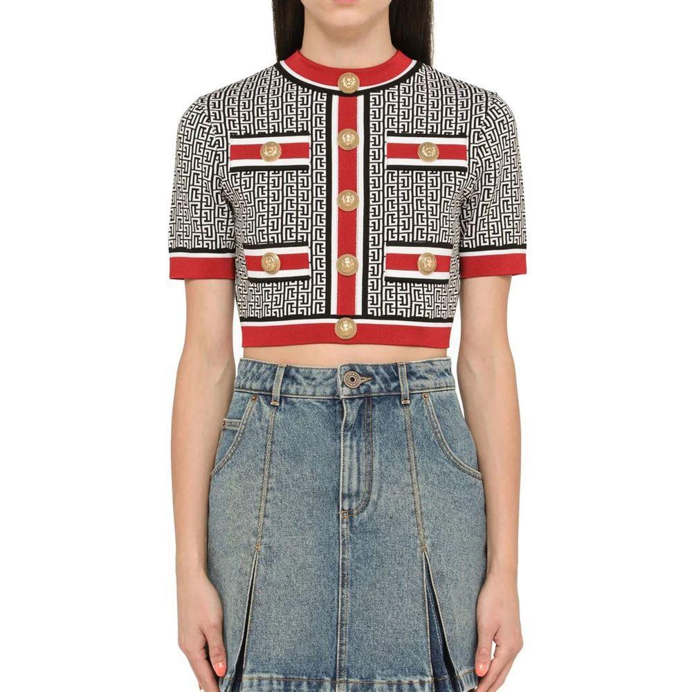 Balmain Cropped Monogram Top BA-8735233736916-40