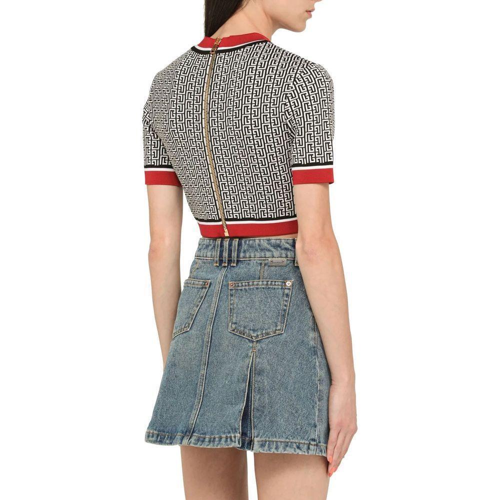 Balmain Cropped Monogram Top BA-8735233736916-40