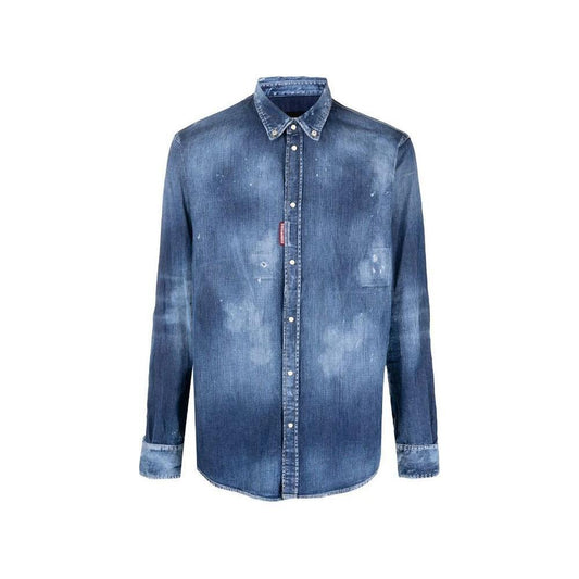 Dsquared² Distressed Effect Denim Shirt DS-8735456854228-IT52 | XL