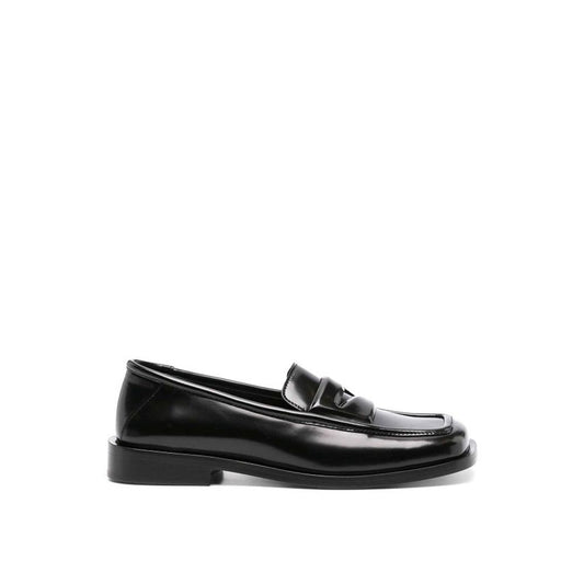 The Attico Black Calfskin Slip-On Loafers