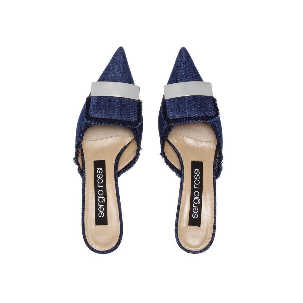 Sergio Rossi Denim Effect Mules SE-8735588253908-EU35/US5