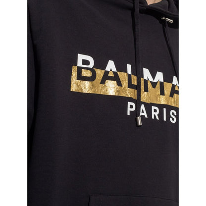 Balmain Black Cotton Sweatshirt
