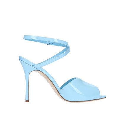 Manolo Blahnik Blue Calfskin Sandals