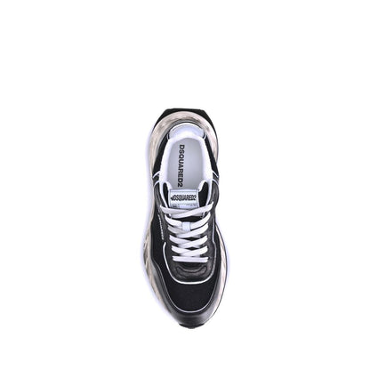 Dsquared² Black Calf Leather Bos Taurus Athletic Sneakers 1728,72470364320,Athletic - Sneakers - Shoes,Black,Dsquared²,EU40.5/US7.5,EU40/US7,EU41.5/US8.5,EU41/US8,EU44/US11,Men,New with tags,Shoes,Sneakers - Shoes