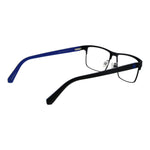 Guess Black Men Glasses Frame with full-rim metal design, demo plastic lenses, spring hinge, and branded case included.