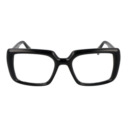 Guess Black Unisex Glasses Frame with full-rim plastic rectangle style, demo lenses in black, size 53-20-145.
