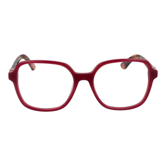 Guess Purple Women Glasses Frame in square style, acetate material, full-rim design with demo lenses, size 53-17-140 with spring hinge.