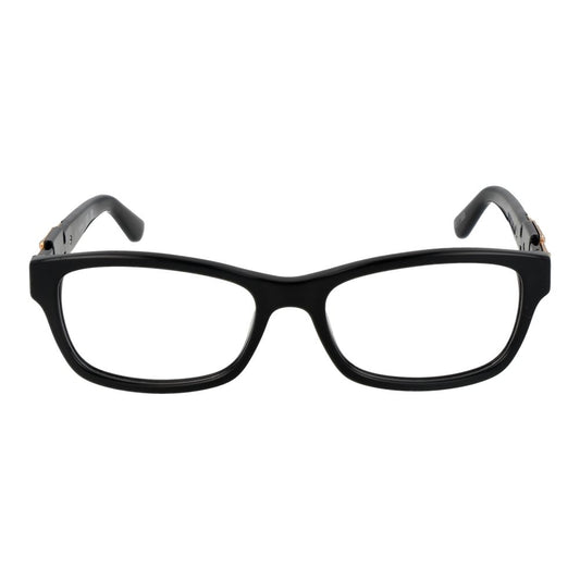 Guess Black Women Glasses Frame, full-rim acetate, rectangle style, black color, includes branded case, 51-16-145 size.