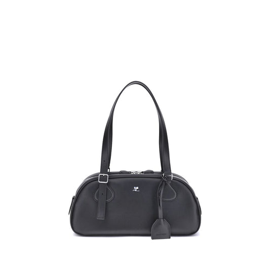 Courrèges Black Calf Leather Bos Taurus Shoulder Bag