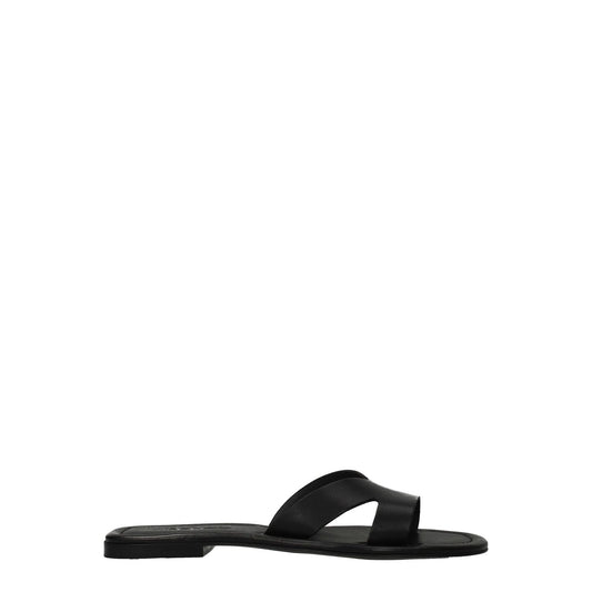 Kenzo Black Leather Slippers Sandals KE-8547162685705-EU35/US5