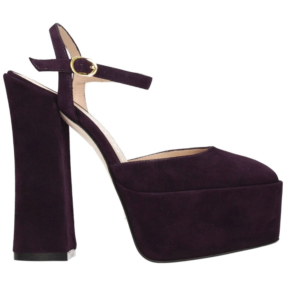 Stuart Weitzman Purple Leather Platforms ST-8547230056713-EU38.5/US8.5