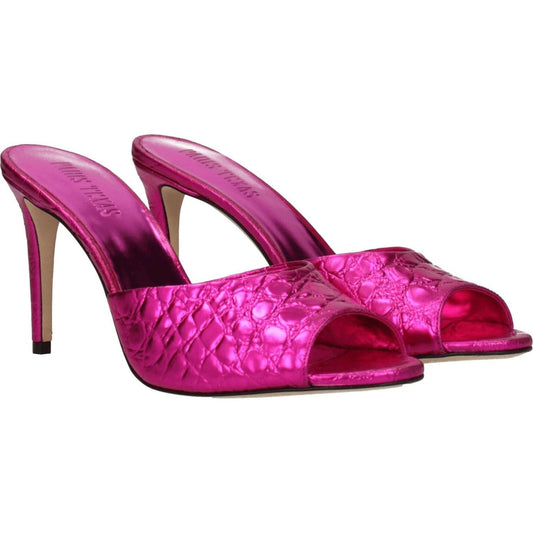 Paris Texas Pink Leather Stiletto Heels Sandals