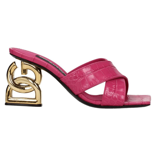 Dolce & Gabbana Pink Leather Platforms DO-8547290579209-EU37/US7