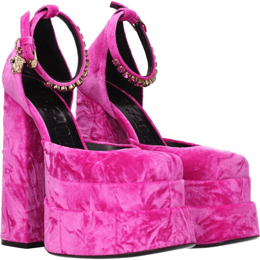 Versace Pink Velvet Platforms VE-8547291267337-EU36/US6
