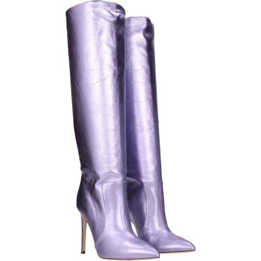 Paris Texas Purple Leather High Heel Boots PA-8547292021001-EU36/US6