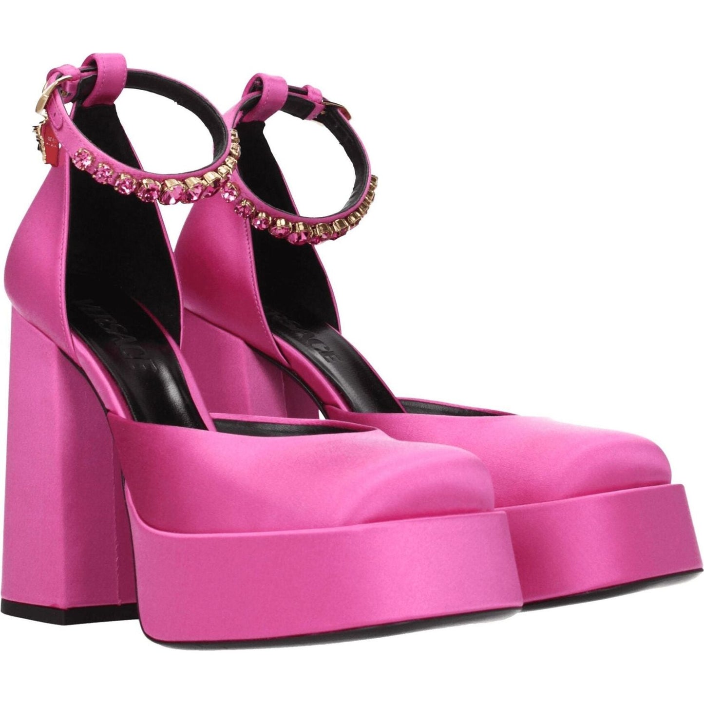 Versace Pink Satin Platforms Pumps VE-8547315286281-EU36.5/US6.5