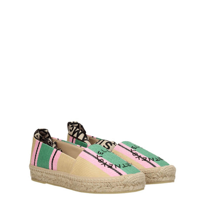 Stella McCartney Multicolor Fabric Espadrilles with logo, self tie closures, round toe, rubber sole, casual style.