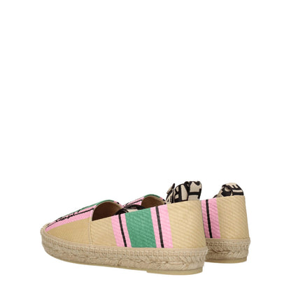Stella McCartney Multicolor Fabric Espadrilles with logo and self-tie closure, featuring low flat heels and rubber soles.