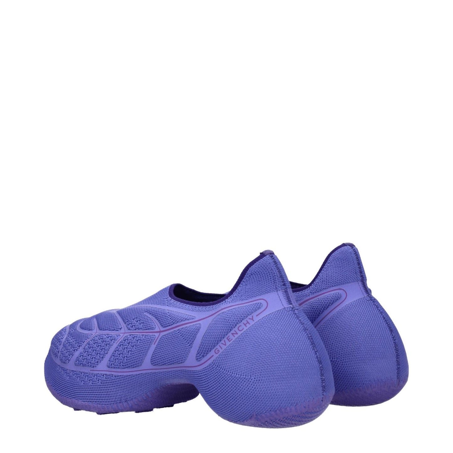 Givenchy Purple Fabric Slip-On Loafers with side logo and round toe, casual style, 6 cm mid heels. MPN BE002WE1JH520, secondary color Daybreak.