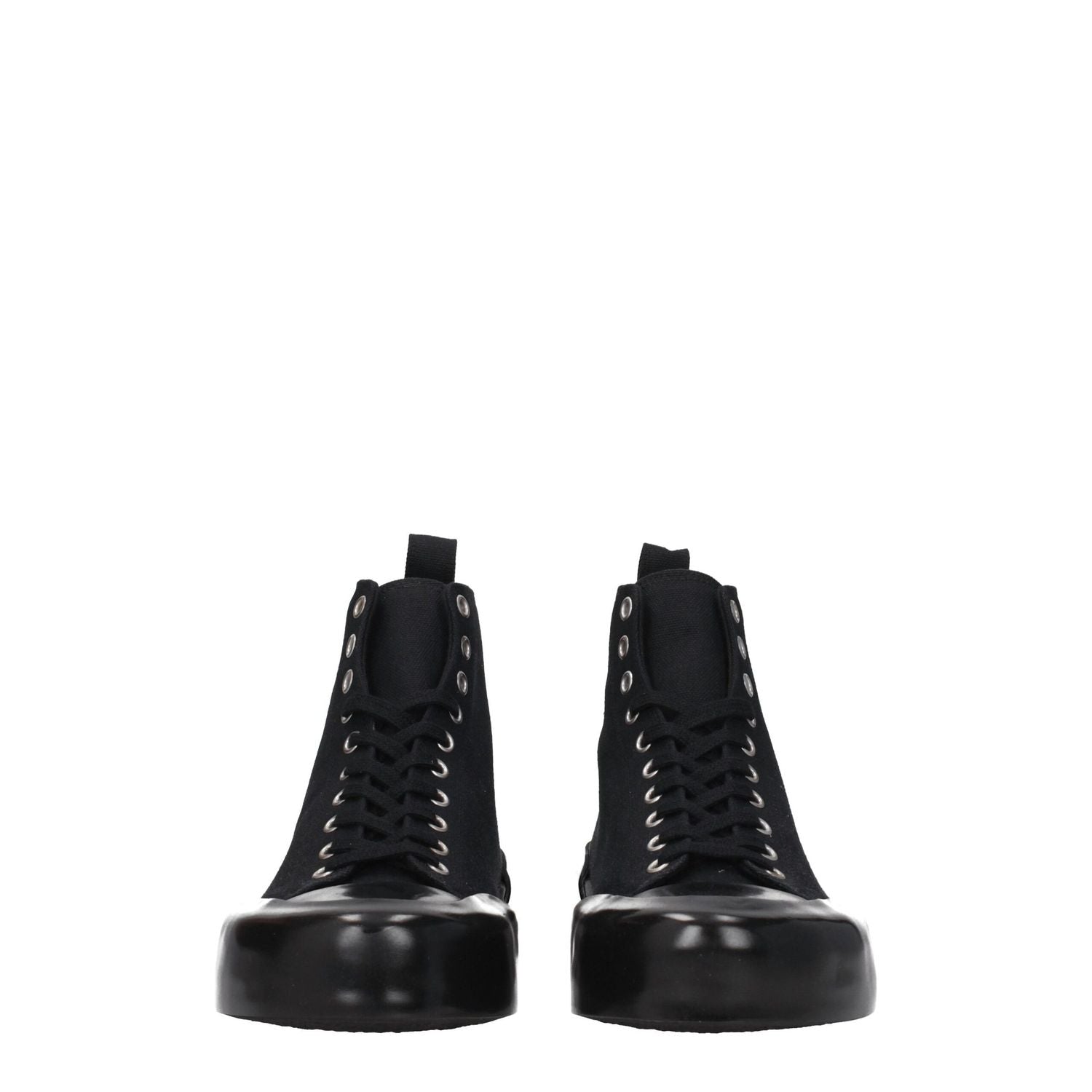 Jil Sander Black Fabric High Top Sneakers