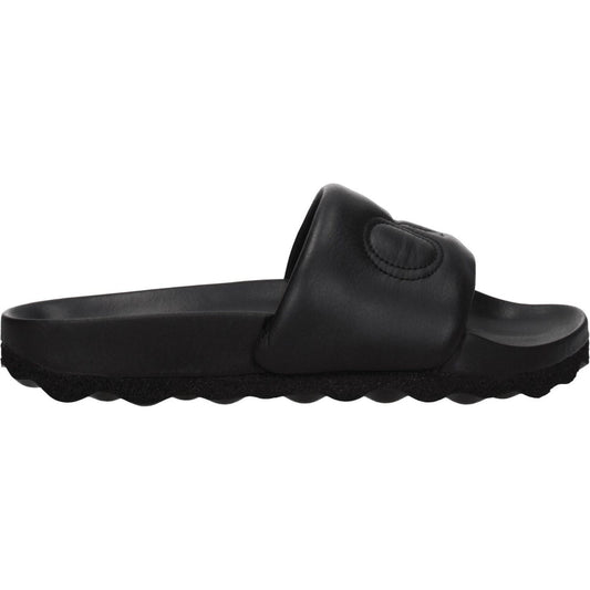 Off-White Black Leather Slippers Sandals OF-8547387080969-EU35/US5