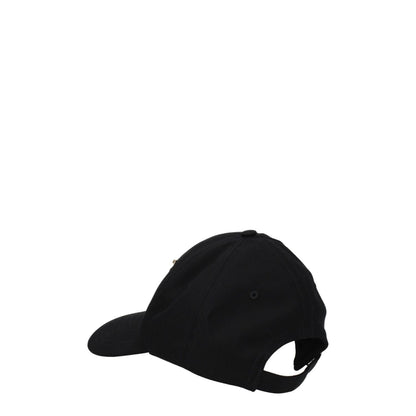 Burberry Black Cotton Cap (Baseball Hat) with back adjustable strap and buckle closure, side view showing casual design.