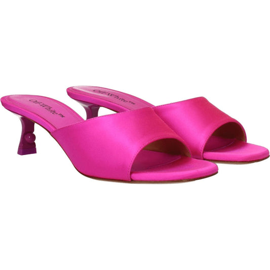 Off-White Pink Satin Stiletto Heels Sandals OF-8547405463817-EU36/US6
